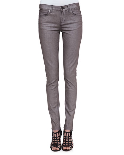 Metallic jean rich and skinny trend 